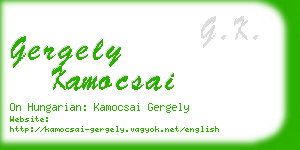 gergely kamocsai business card